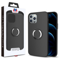 Apple iPhone 12 / iPhone 12 Pro - MyBat Halo Series Hybrid Cover w/ Ring Stand & Magnetic Back - Black
