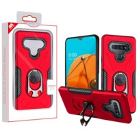 LG K51 / Reflect - MyBat Hybrid Cover w/ Ring Stand, Magnetic Back & Bottle Opener - Red / Black