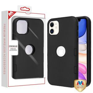 MyBat TUFF Subs Hybrid Case for Apple iPhone 11 - Rubberized Black / Black