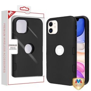 MyBat TUFF Subs Hybrid Case for Apple iPhone 11 - Rubberized Black / Black